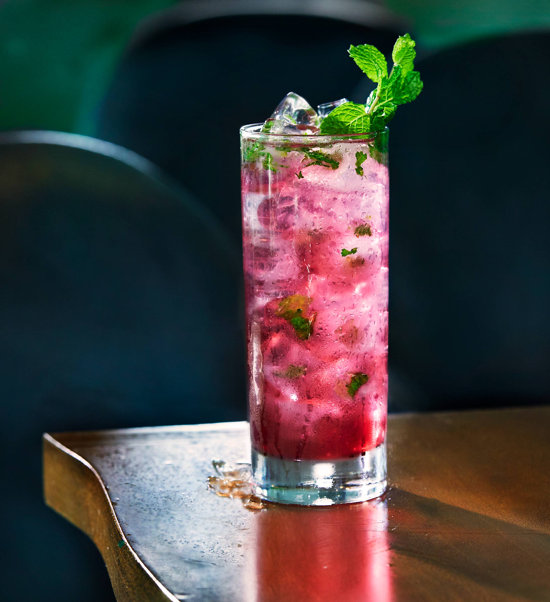 Watermelon Red Bull Mojito with Aristocrat Rum, Watermelon Red Bull, agave, muddled mint and lime. - Thai Essane Nashville