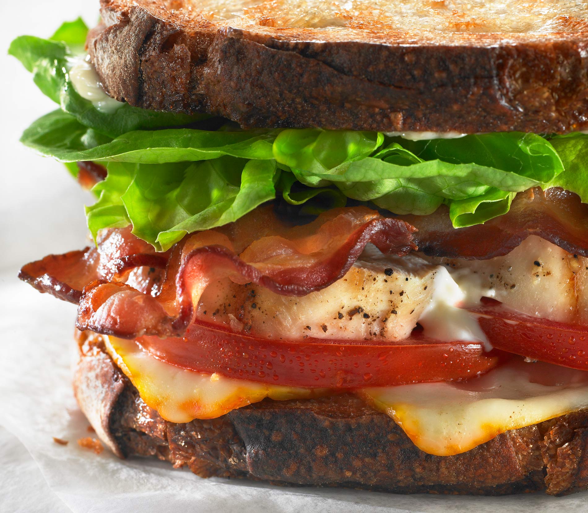 Bacon, lettuce, Tomato and grilled Chicken Sandwich shot For nestle Lean Cuisine CPG Packaging