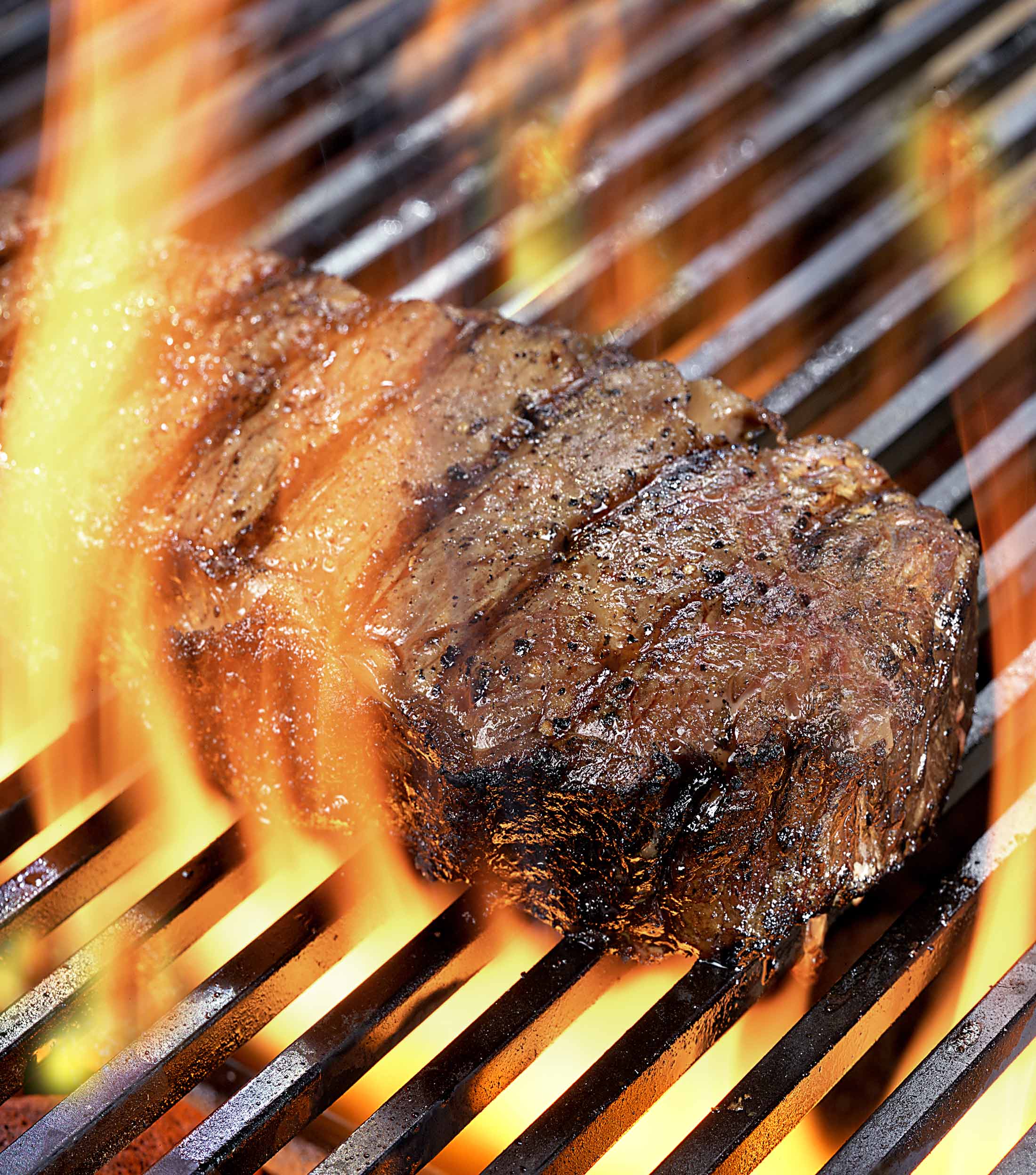 Flaming NY Strip Steak