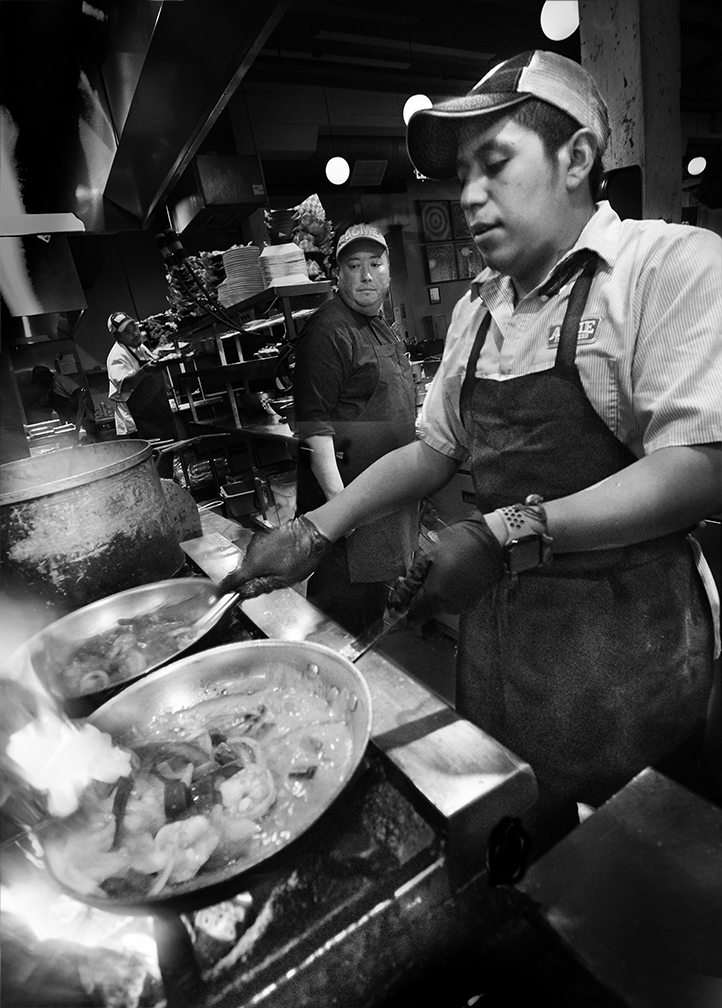  Flaming Sautee at Acme Feed and Seed Restaurant Chef Jeremy keeps a watchful eye.