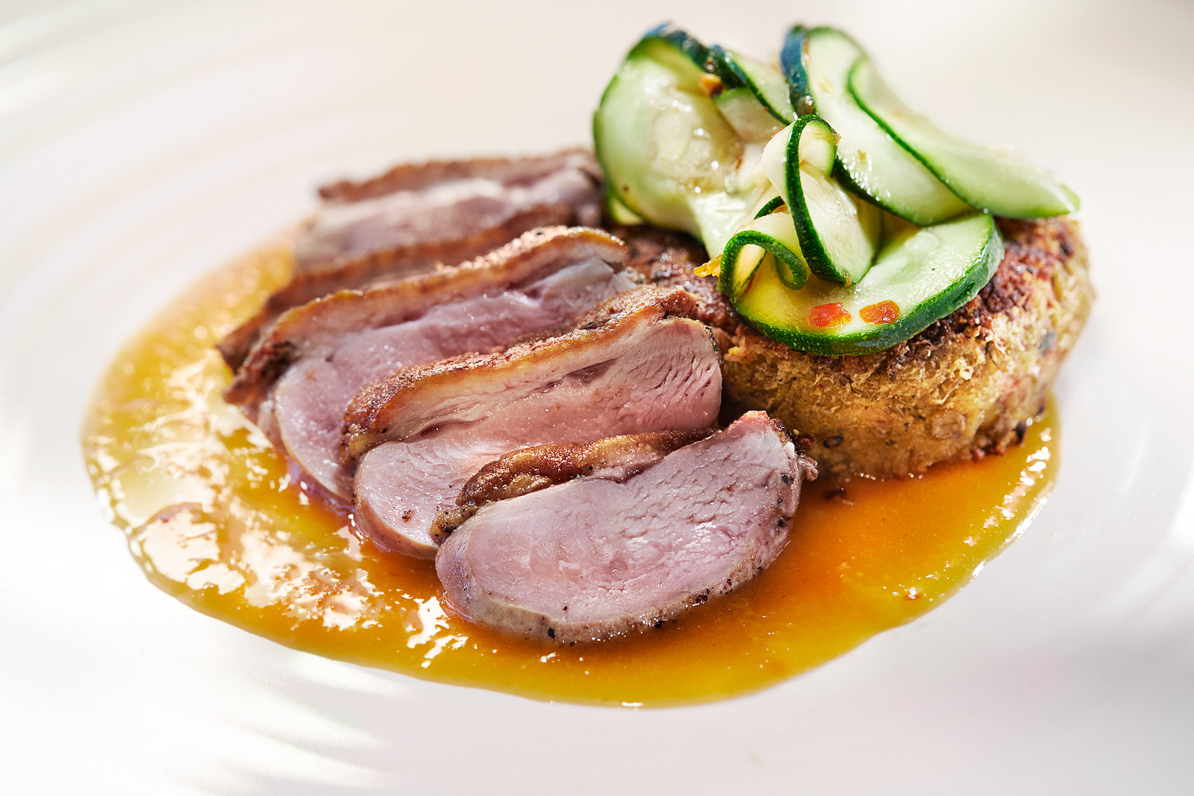 Crispy Duck Breast with apricot sauce