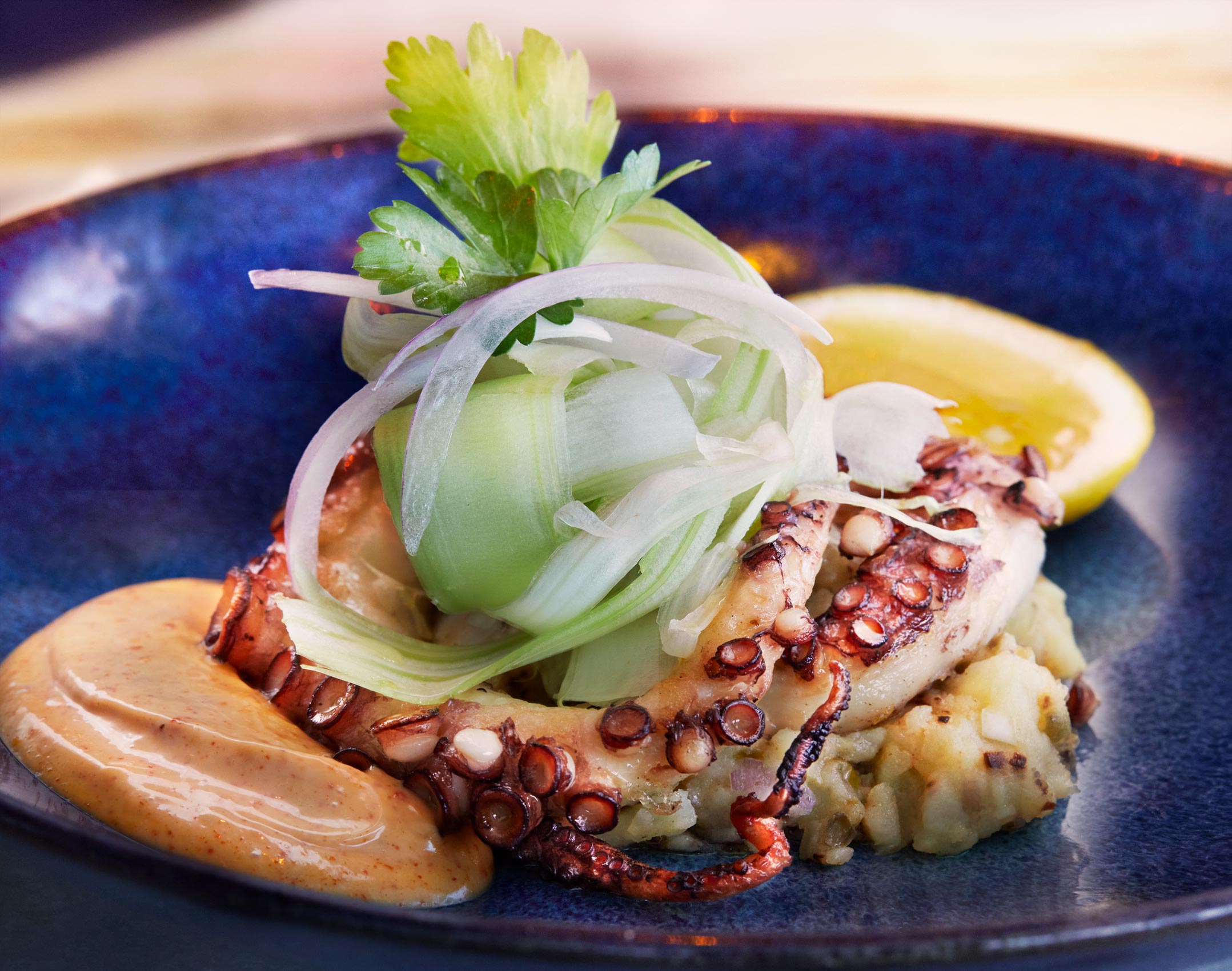 Grilled Spanish Octopus for Chef Laurent Tourondel at DUNE Ft Lauderdale