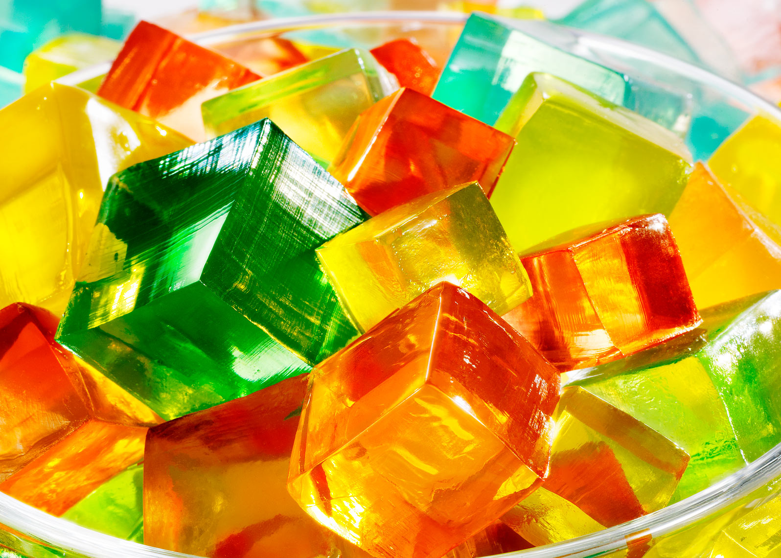 Rainbow Jell-O cubes Kraft Foods